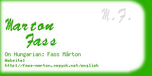 marton fass business card